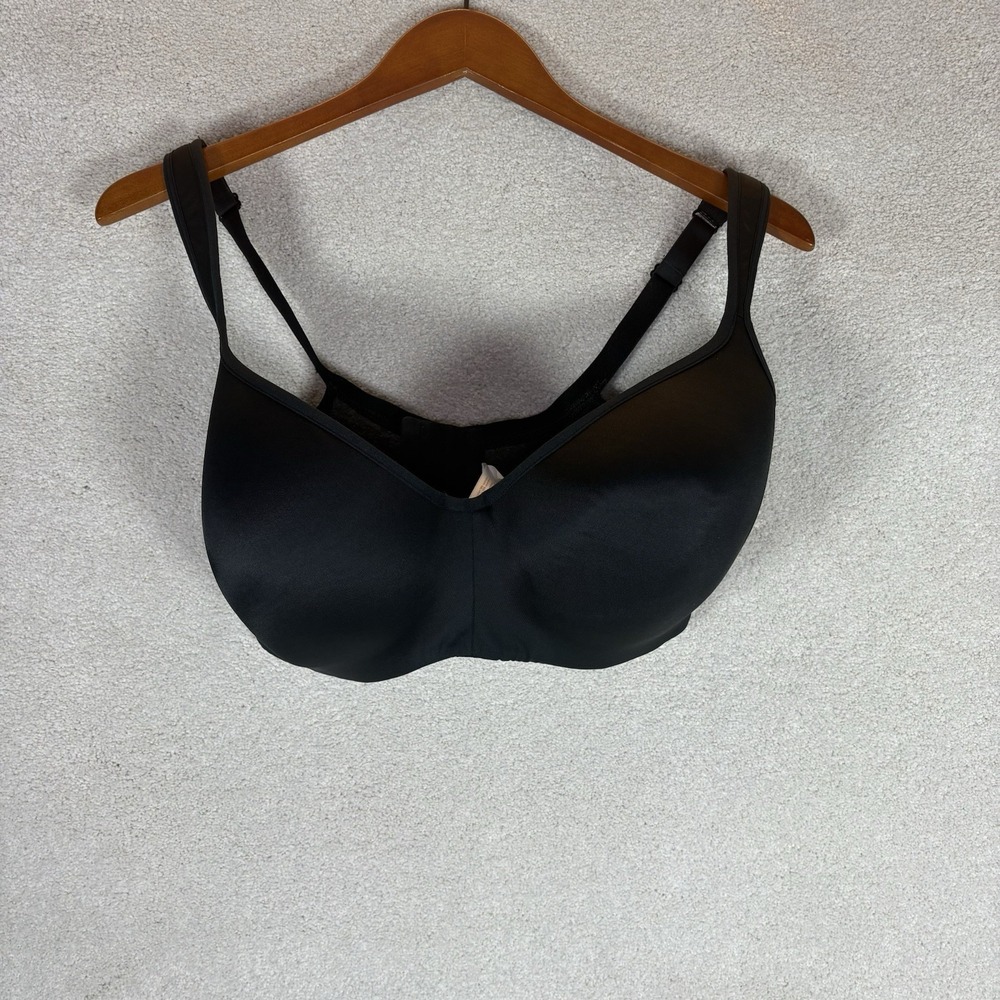 Cacique‎ Smooth Balconette Bra 38G Lightly Lined Underwire Black Adjustable - Picture 2 of 9